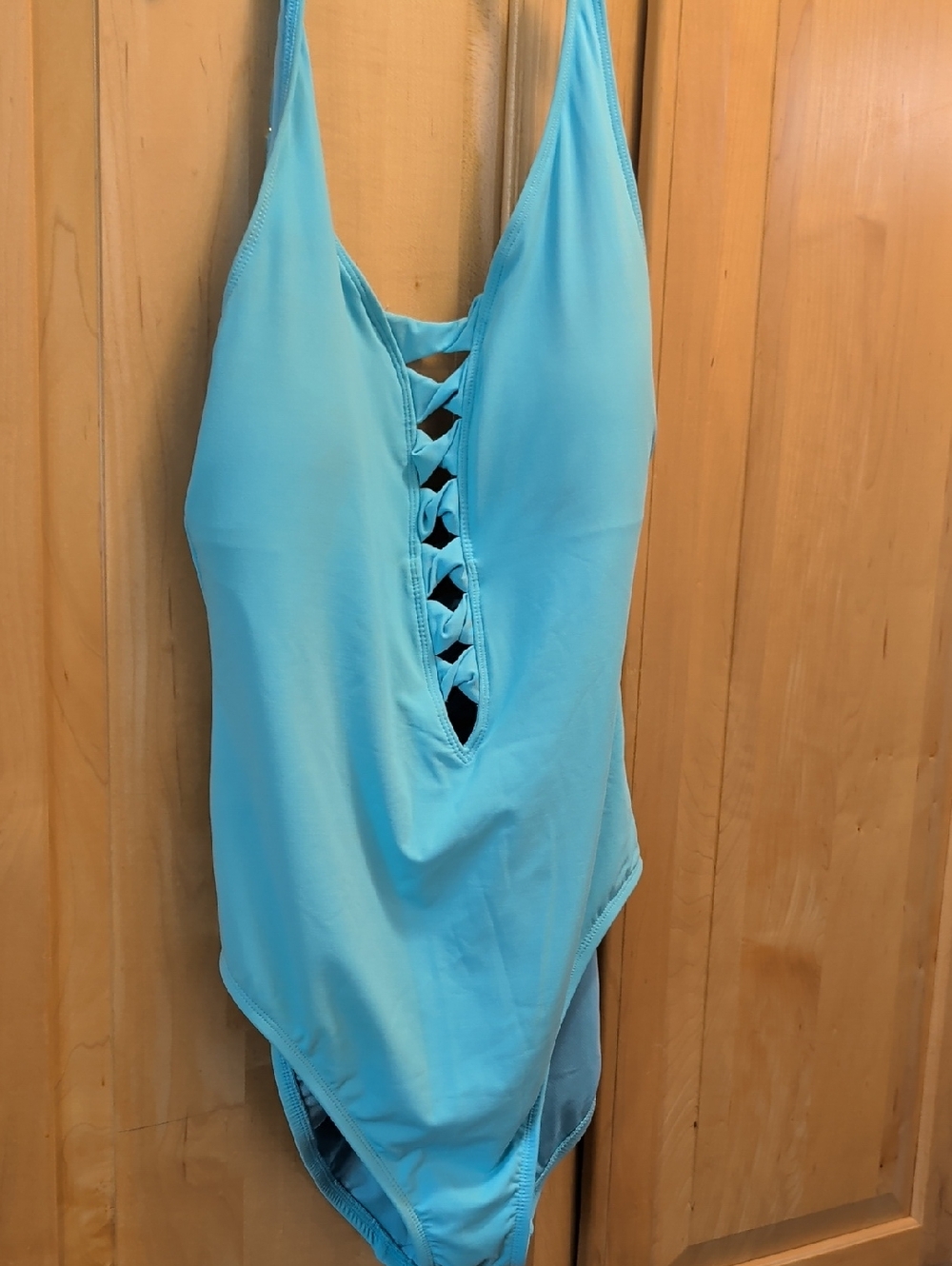 One piece swim by bleu Rod Beattie, twist front.  Size 10